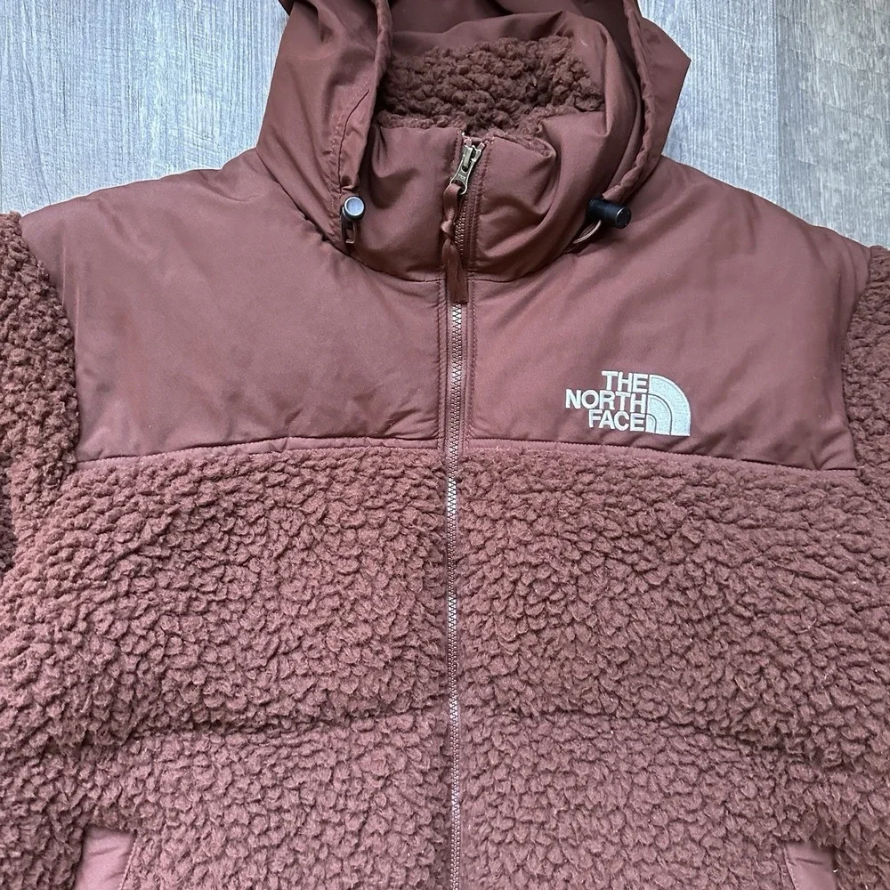 The North Face Sherpa Nuptse Down Jacket Brown Coat Mens Size X LARGE XL Pile
